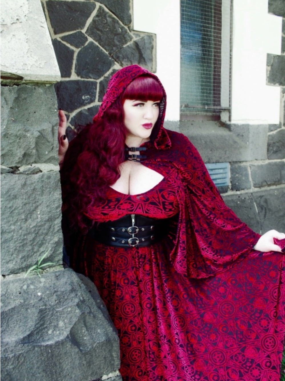 🧛🏻♀️🌹NWT HEX Blackmilk DISCONTINUED/RARE Velvet Asymmetrical Handkerchief Dress - Picture 14 of 15